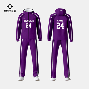 Tute da Allenamento Personalizzate Rigorer in Stile Semplice Nero e Viola per Squadre di Basket e Sport - Product Image 2