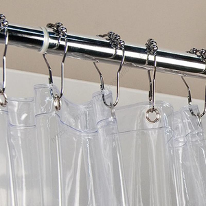 Venta al por mayor T207 12 unidades/paquete Ganchos para cortinas resistentes al óxido, de acero inoxidable pulido con acabado níquel satinado y 5 bolas de rodamiento para ducha - Product Image 5