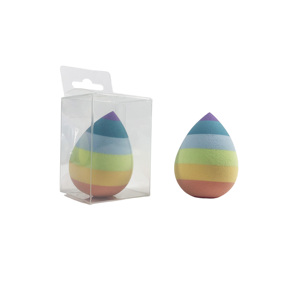 Éponge de maquillage en silicone en forme de goutte d'eau arc-en-ciel, sans latex, douce, sans couture, pour fond de teint, multicolores, réutilisable, éponge cosmétique pour le visage - Product Image 4