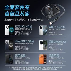 ที่ชาร์จแบตในรถชาร์จเร็วแบบสองพอร์ต PD QC3.0 120W 12-24V สำหรับรถยนต์แอปเปิล หัวเว่ย - Product Image 2