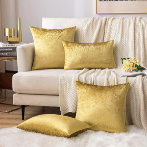Housse de coussin carrée en velours de luxe tendance, lavable, couleur unie, douce, alternative au rembourrage, pour la maison - Product Image 3