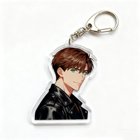 Design personnalisable double face en acrylique, motif étoile holographique en verre brisé, résine époxy, imprimé UV, motif anime, diverses options en plastique