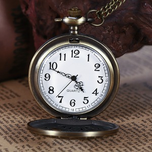 Vintage Classique Fleur Quartz Acier Inoxydable 45mm Grand <span class=keywords><strong>Engrenage</strong></span> Creux <span class=keywords><strong>Montre</strong></span> De Poche Mode Gear Hommes Femmes Flip Cover Rétro - Product Image 2