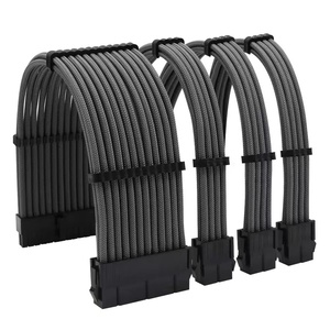 Cáp tay PSU mở rộng Kit 18AWG 30cm ATX Cung cấp điện dây mạch Nam để nữ cáp mở rộng thường xuyên 4 + 4pin đen - Product Image 5