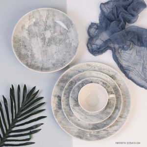 Assiette en céramique en grès texturé <span class=keywords><strong>moderne</strong></span>, design veiné gris, style minimaliste pour la <span class=keywords><strong>vaisselle</strong></span> de table <span class=keywords><strong>contemporaine</strong></span> - Product Image 1