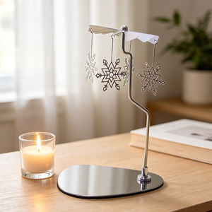 Kreative Hängende Edelstahl-Kandelaber-Dekorationen Rotierender Wärmebetriebener Kerzenhalter Personalisiertes Geschenk Metall-Kerzenständer - Product Image 5