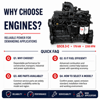 Moteur diesel d'origine DCEC Cumins série QSC8.3, 179 kW, 2200 tr/min, QSC8.3-C240, ensemble moteur pour excavatrice, chargeuse