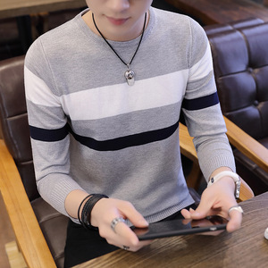 Alta calidad Otoño e Invierno moda tendencia versión coreana <span class=keywords><strong>Slim</strong></span> <span class=keywords><strong>Fit</strong></span> <span class=keywords><strong>cuello</strong></span> redondo hombres suéter de punto - Product Image 1