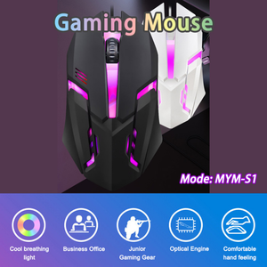 RGB คลาสสิค แบล็ค เอส 1 เมอร์รี่เมาส์เมาส์แบบมีสายประสิทธิภาพสูง เมาส์เซ็นเซอร์ออปติคอล 1000 DPI สำหรับพีซี - Product Image 5