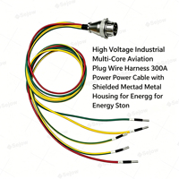 Câble d'alimentation industriel haute tension multi-conducteurs avec fiche aviation 300A et boîtier métallique blindé pour stockage d'énergie