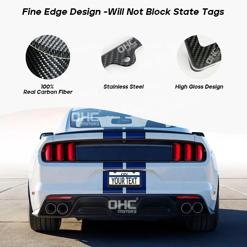 HDC Autosports Real Carbon Fiber License Plate Frame – Front & Rear, US Size
