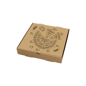 Boîtes à pizza noires imprimées de conception personnalisée de fournisseur en gros avec logo