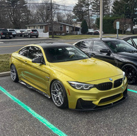 Perfiply Auto Part Kit de carrosserie en fibre de carbone véritable style PSM, jupes latérales pour BMW F80 M3 F82 M4 2014-2020, kit de mise à niveau des jupes latérales