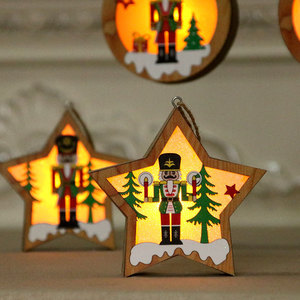 Christmas decorations, walnut soldier wooden <b>light</b>-<b>up</b> ornaments, Christmas <b>tree</b> ornaments, Christmas gifts - Product Image 3