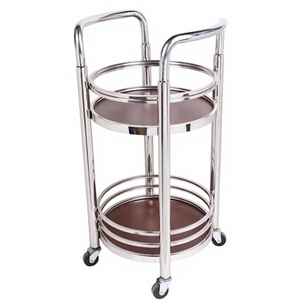<span class=keywords><strong>Carrello</strong></span> Portabevande a Quattro Ruote in Acciaio Inox a Due Livelli Love Heart JL04 - Product Image 1