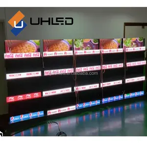 Özelleştirilmiş boyutu p1.875mm dijital raf kenar ekran şerit ekran perakende mağaza için gerilmiş bar led reklam ekranı