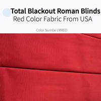 Rideaux plissés romains modernes élégants en tissu polyester/rayonne/lin rouge occultant avec cantonnière intégrée à cordon perlé, orange