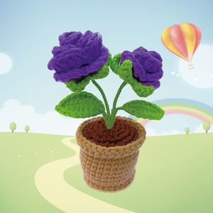 Buatan tangan disesuaikan DIY simulasi tanaman Gambar boneka Crochet ungu, buatan tangan, tersedia dengan harga grosir - Product Image 2