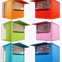 Kiosque de vente préfabriqué rose populaire en forme de conteneur, simple, pour restaurant et restauration rapide