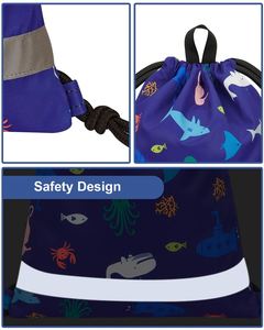 Kids Drawstring Bag Drawstring <b>Backpack</b> <b>Children</b> with Inside Pocket - Product Image 4