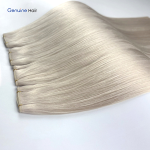 Extensiones de Cabello Humano Genius Weft, Cabello Virgen Europeo con Cutícula Doble, Invisibles y Cómodas, Trama Sin Costuras, Color Plateado - Product Image 6