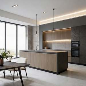 Système d'armoires de cuisine intelligentes modernes personnalisées BALOM avec éclairage LED, charnières à fermeture douce et rangement fonctionnel pour le garde-manger - Product Image 1