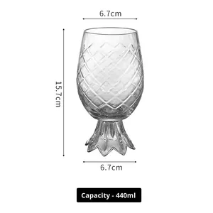 Bicchiere da Cocktail in Vetro a Forma di Ananas, <span class=keywords><strong>Design</strong></span> Creativo per Bevande Fredde, Vino, Succo, Acqua, per Feste e Uso Personale - Product Image 6