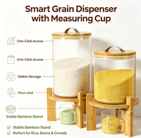 Seau à riz en verre borosilicate de haute qualité, balance de cuisine en verre jetable avec couvercle, résistant à la chaleur et écologique