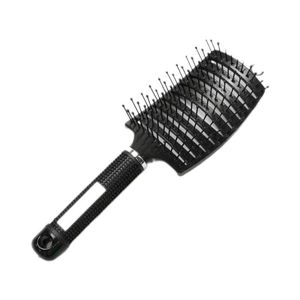 Grand peigne à cheveux en plastique avec coussin moelleux pour le coiffage et le lissage à domicile - Product Image 1