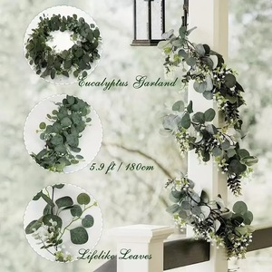 Corone di Eucalipto all'Ingrosso, Ricche Ghirlande di Fogliame Artificiale, Viti per Decorazioni Natalizie <span class=keywords><strong>e</strong></span> Nuziali - Product Image 6
