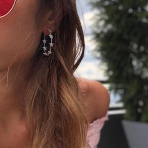 Aros Grandes con Micro Pavé de Circonitas, Joyería de Moda para Mujer de Alta Calidad, Aros de <span class=keywords><strong>Estrella</strong></span> - Product Image 1