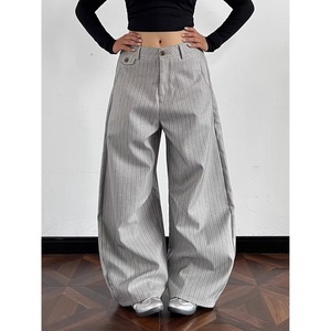 <span class=keywords><strong>Pantaloni</strong></span> <span class=keywords><strong>a</strong></span> Gamba Larga da Donna <span class=keywords><strong>a</strong></span> Vita Alta, Casual, <span class=keywords><strong>a</strong></span> <span class=keywords><strong>Righe</strong></span>, Tinta Unita, per Ufficio, Streetwear, Novità 2026 - Product Image 3