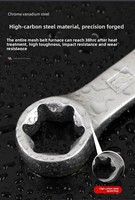Clé dynamométrique à double extrémité en forme de fleur de prunier, en acier au chrome-vanadium, métrique, OEM 17 mm, outil de réparation automobile industriel, forgée