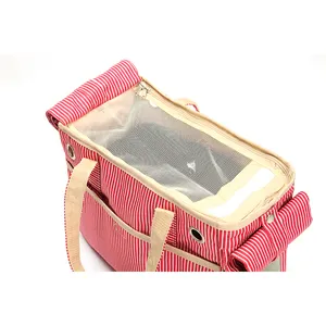 Oxford Vải Lưới Chó Mèo Có Thể Gập Lại Tote Kennel Pet Carrier Bag