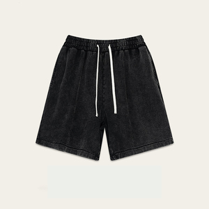 Shorts Athlétiques Décontractés Unisexe en Coton Pur 260g Légers, Effet Délavé, Imprimé Numérique Personnalisé, Logo Flocon de Neige Rétro, 5 Pouces - Product Image 2