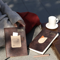 Carnet A5 en cuir PU à couverture rigide 2026, journal/agenda personnalisé avec logo, agenda anglais, papeterie de bureau, cadeau d'entreprise