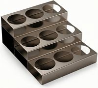 Support de présentation pour bouteilles de sirop à café en acier inoxydable pour comptoir de bar à café