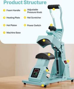 Hat Heat <strong>Press</strong> Machine with 2pcs Interchangeable Platens Hat <strong>Press</strong> for HTV and Sublimation Projects Caps Headbands Cuffs Face - Product Image 2