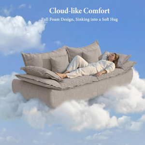 <span class=keywords><strong>Canapé</strong></span> nuage moderne 3 places, style voilier, avec assise profonde, confortable, rembourré <span class=keywords><strong>en</strong></span> chenille, sans structure, avec accoudoirs incurvés - Product Image 5