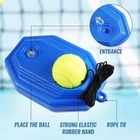 Entraîneur de tennis portable en plastique haute durabilité avec balle de rebond et corde pour l'entraînement individuel