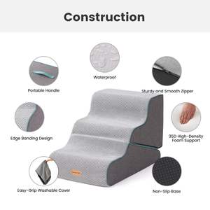 2合1宠物楼梯和坡道 | 可折叠猫狗沙发床梯子 | 可清洗盖，防滑，便携式设计 - Product Image 3