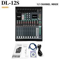 Mélangeur audio numérique professionnel DL-12S à 12 canaux Lecteur MP3 USB Console de mixage Équipement de sonorisation audio