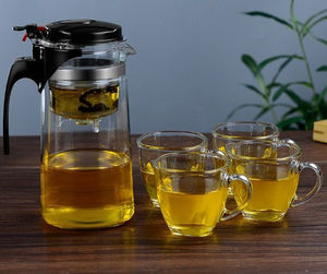 HOT Tea Pot Five Piece Set Heat-resistant Wholesale Coffee Glass Teapot Five Piece Set Flower Pot Set Handy Gift - Product Image 3