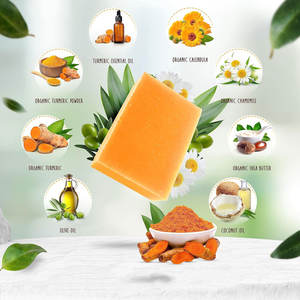 Jabón Vegano Natural <span class=keywords><strong>de</strong></span> Cúrcuma y Ácido Kójico, Jabón Artesanal <span class=keywords><strong>de</strong></span> Avena Blanqueador y Antiacné para Piel Grasa, Uso <span class=keywords><strong>Facial</strong></span> y Corporal - Product Image 4