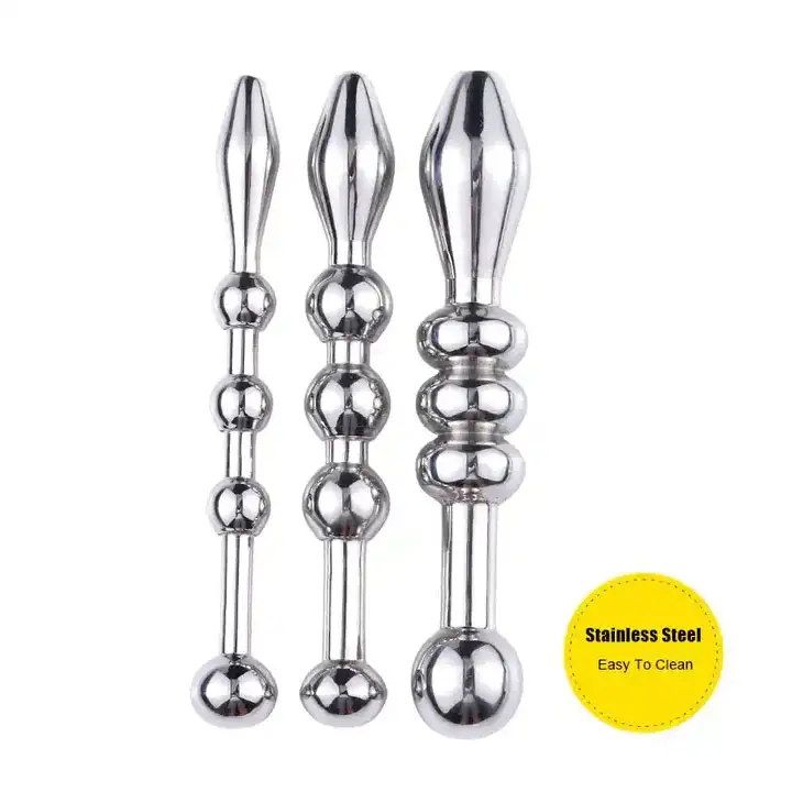 Pénis Jouets Conception Spéciale 3 Boule Sonnant Urétral En Acier Inoxydable Douleur BDSM Court Sons Urétraux Ensemble Sex Toys pour Hommes