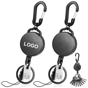 OEM ODM Wholesale Custom Logo ABS Plastic Heavy Duty Retractable Badge Reel With Carabiner Keychain For ID Card Badge Holder - Product Image 1