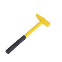 Marteau de machiniste jaune de haute qualité avec poignée antidérapante, marteau à pointe croisée durable pour usage industriel et bricolage
