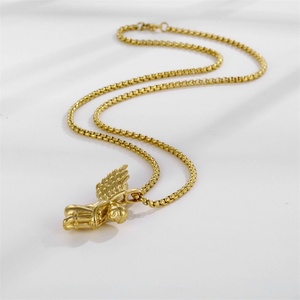 Collier avec pendentif en forme d'aile d'ange en acier inoxydable pour homme, pour un anniversaire, avec chaîne à maillons - Product Image 6