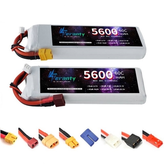 7.4V 5600MAH Lipo Battery 2S 60C for Car Quadcopter FPV Drone RC Plane Boat Toys Parts With XT60/XT90/T Plug