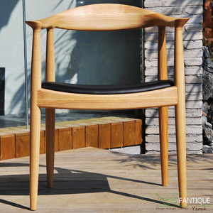 Moderno americano Kennedy poltrona sedia da ufficio con cuscino in pelle PU Chaises De Salle una mangiatoia En Bois massiccio - Product Image 4